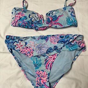 Lilly Pulitzer Blue and Pink Bikini 👙